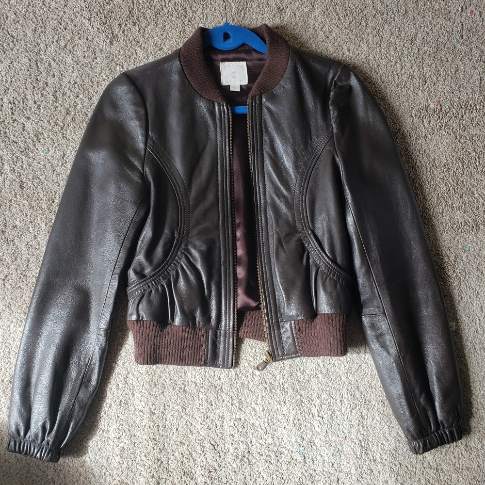 Candela leather bomber jacket